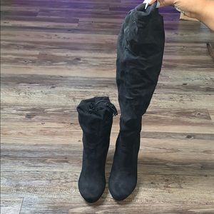 Black knee high boots